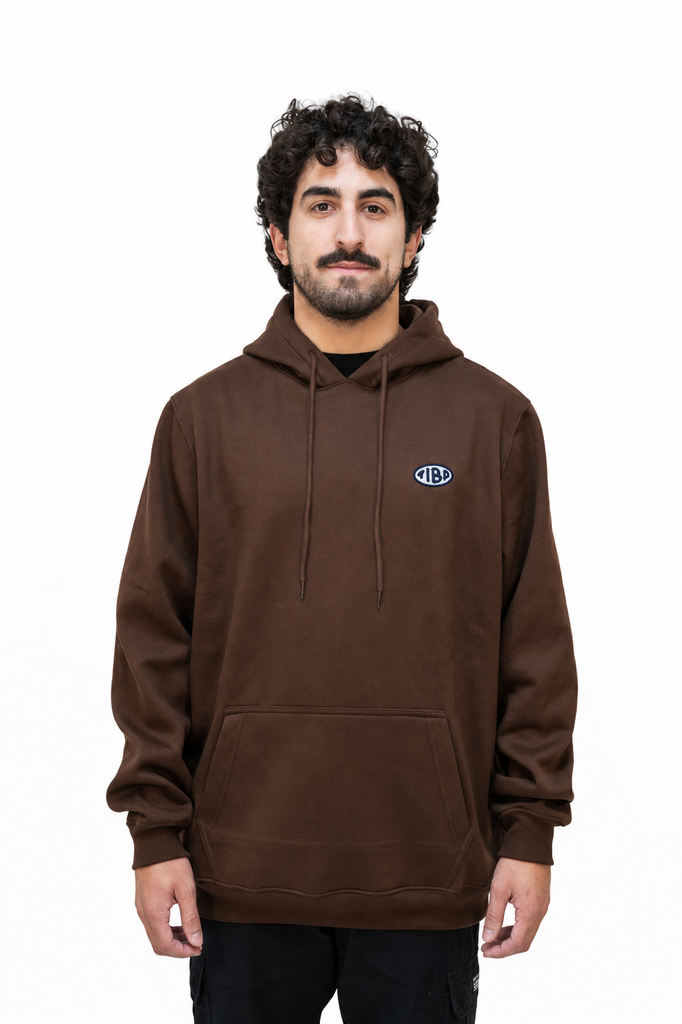 BUZO CANGURO CON CAPUCHA RELAXED FIT - TUNDRA CHOCO