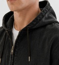 CAMPERA CANGURO RELAXED - DENIM WASH BLACK