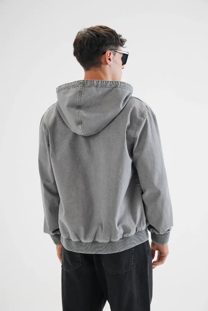 CAMPERA CANGURO RELAXED - DENIM WASH GREY 