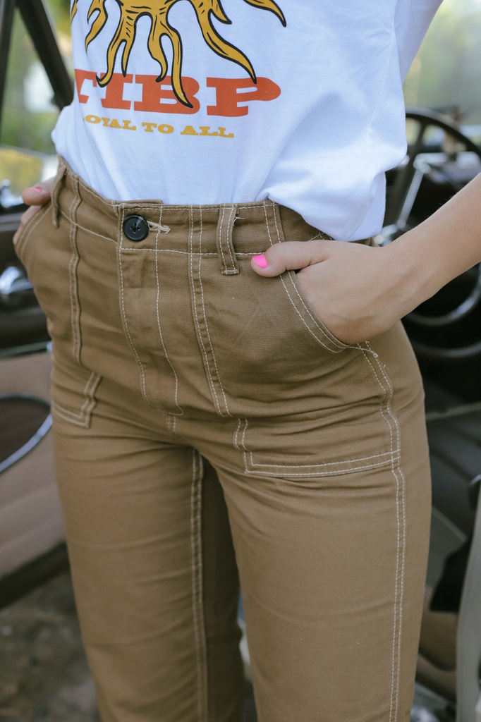 PANTALON GABARDINA MUJER - BAGGY 
