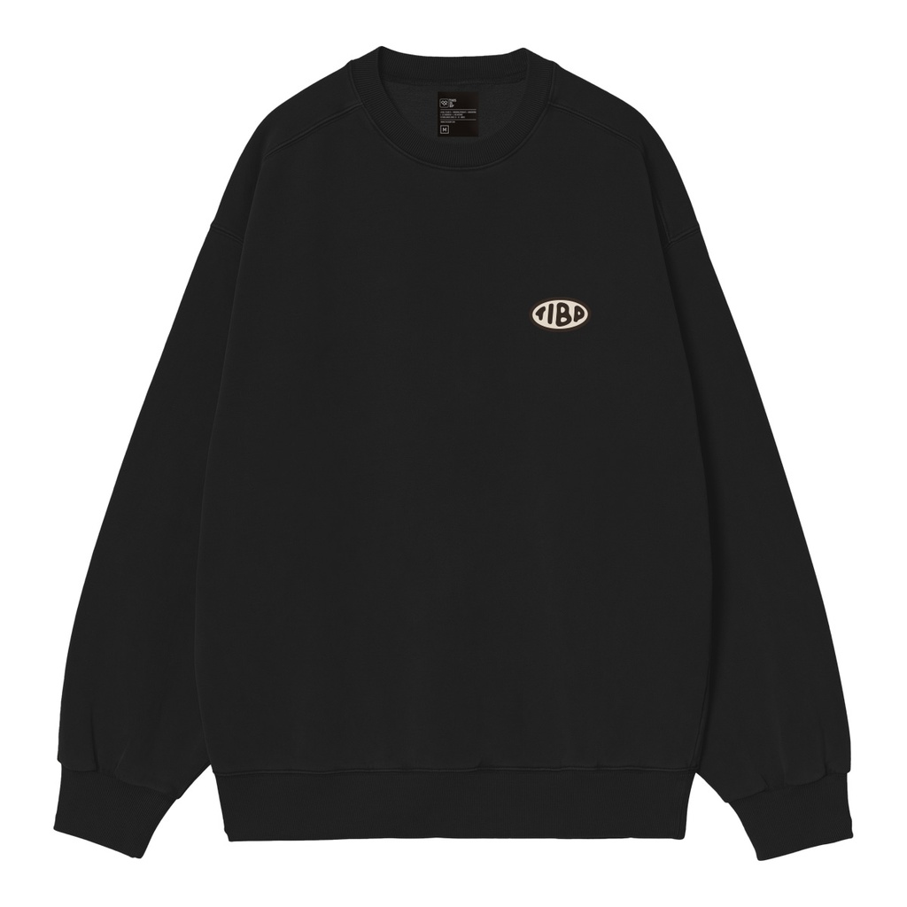 BUZO CUELLO REDONDO RELAXED FIT - PEANUTS BLACK