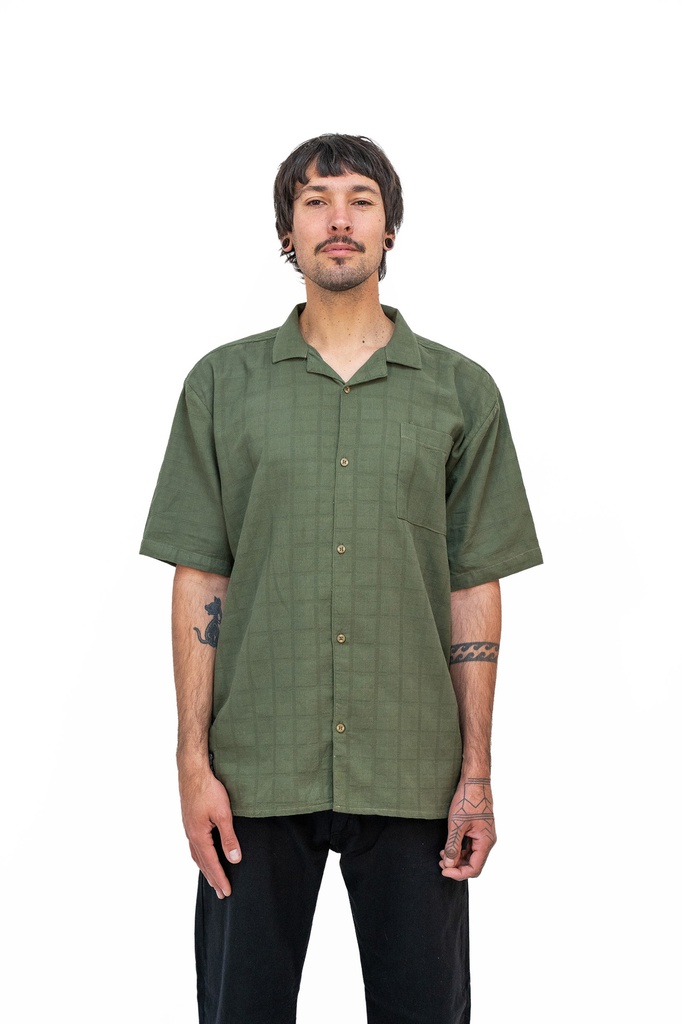 CAMISA MANGA CORTA RELAXED FIT - LOTUS GREEN