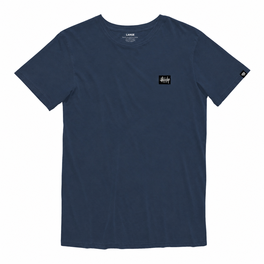 REMERA MANGA CORTA - LABEL AZUL