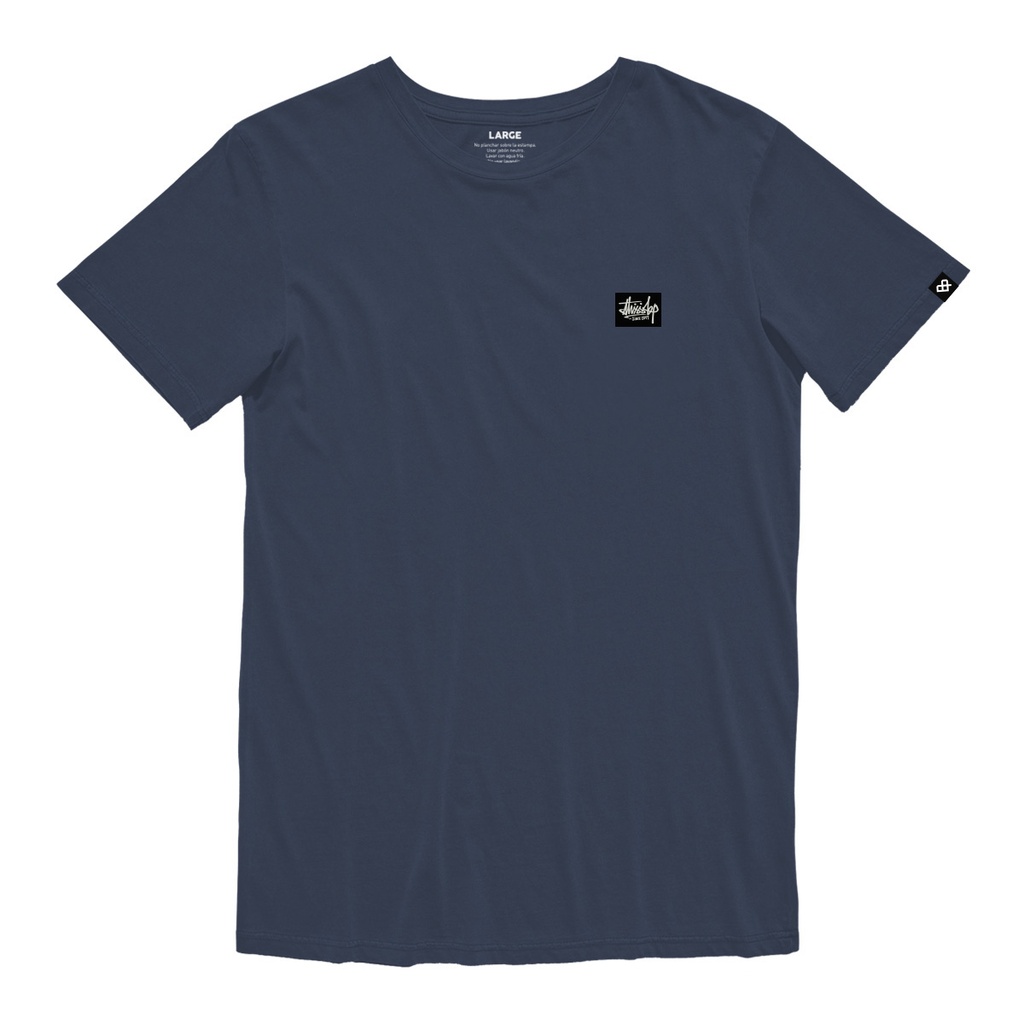 REMERA MANGA CORTA - LABEL AZUL 