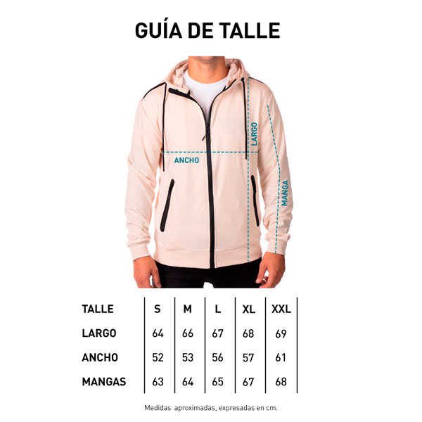 Tabla de talles campera canguro Heim W23