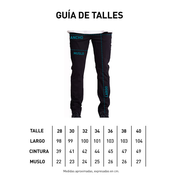 Tabla de talles PANTALÓN GABARDINA - GOOFY