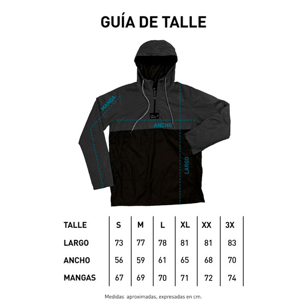 Tabla de talles ANORAK - CAMPISMO