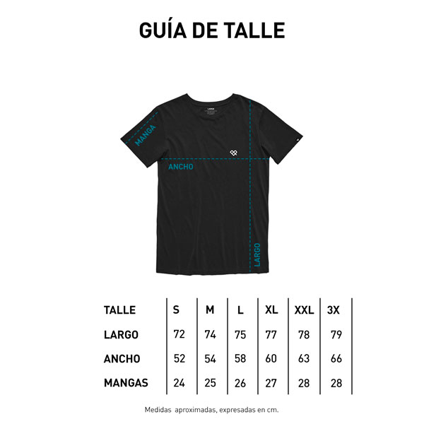 Tabla de talles REMERA MANGAS CORTAS - ESCUDO FAMILIAR