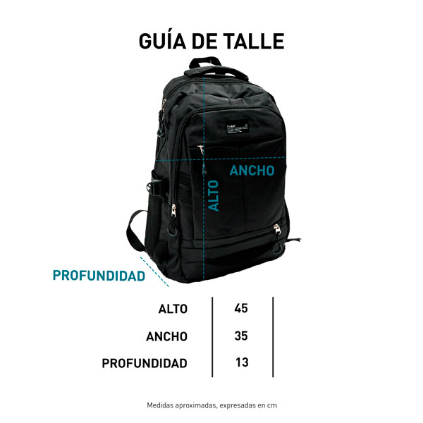 Tabla de talles MOCHILA - SELLADA