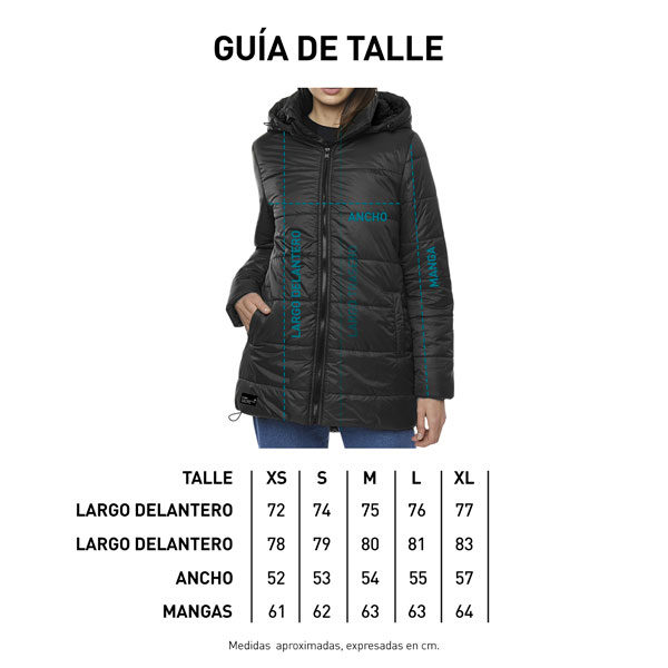 Tabla de talles Campera Mujer Maiten W23