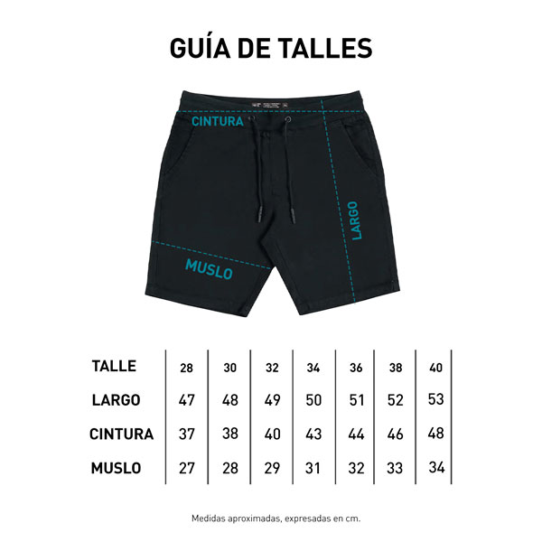 Tabla de talle Bermuda Pepe´s Beach