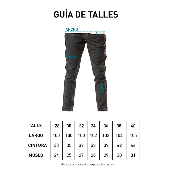 Tabla de talle pantalon Proli