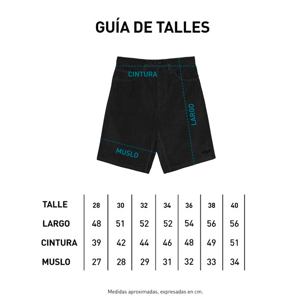 guia de talle bermuda flak
