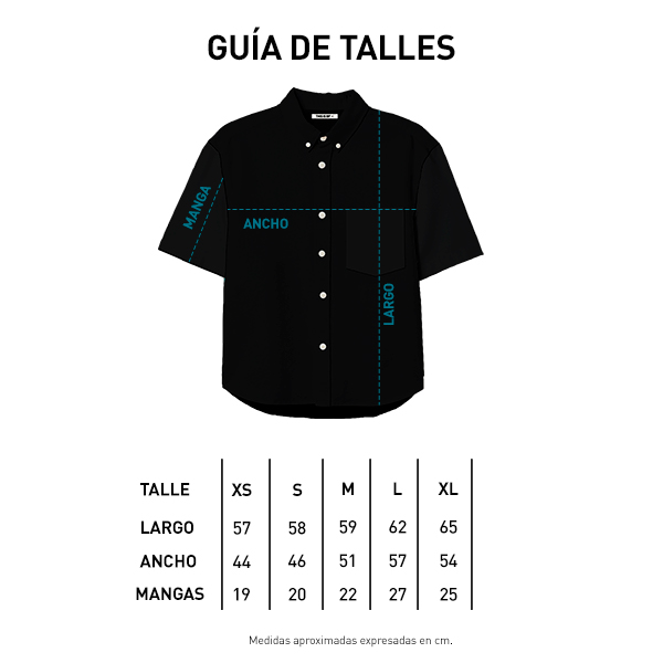 Tabla de talle camisa mujer MC S22