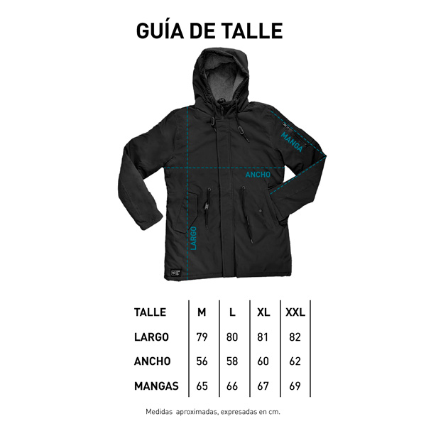 Tabla de talle campera cohiue W22