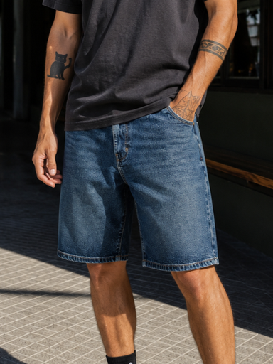 [086215177] BERMUDA DENIM - BLUE STONE